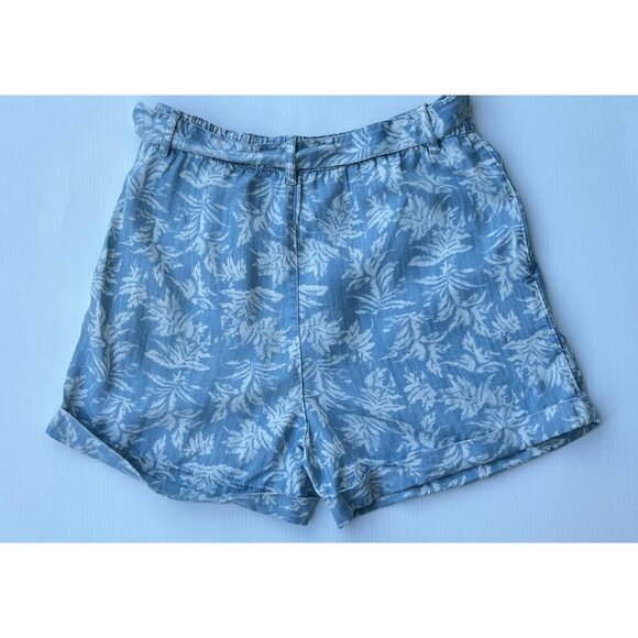 Zara Womens Blue Printed Belted Cuffed Printed Lyocell Shorts Size 4 US - Picture 6 of 8